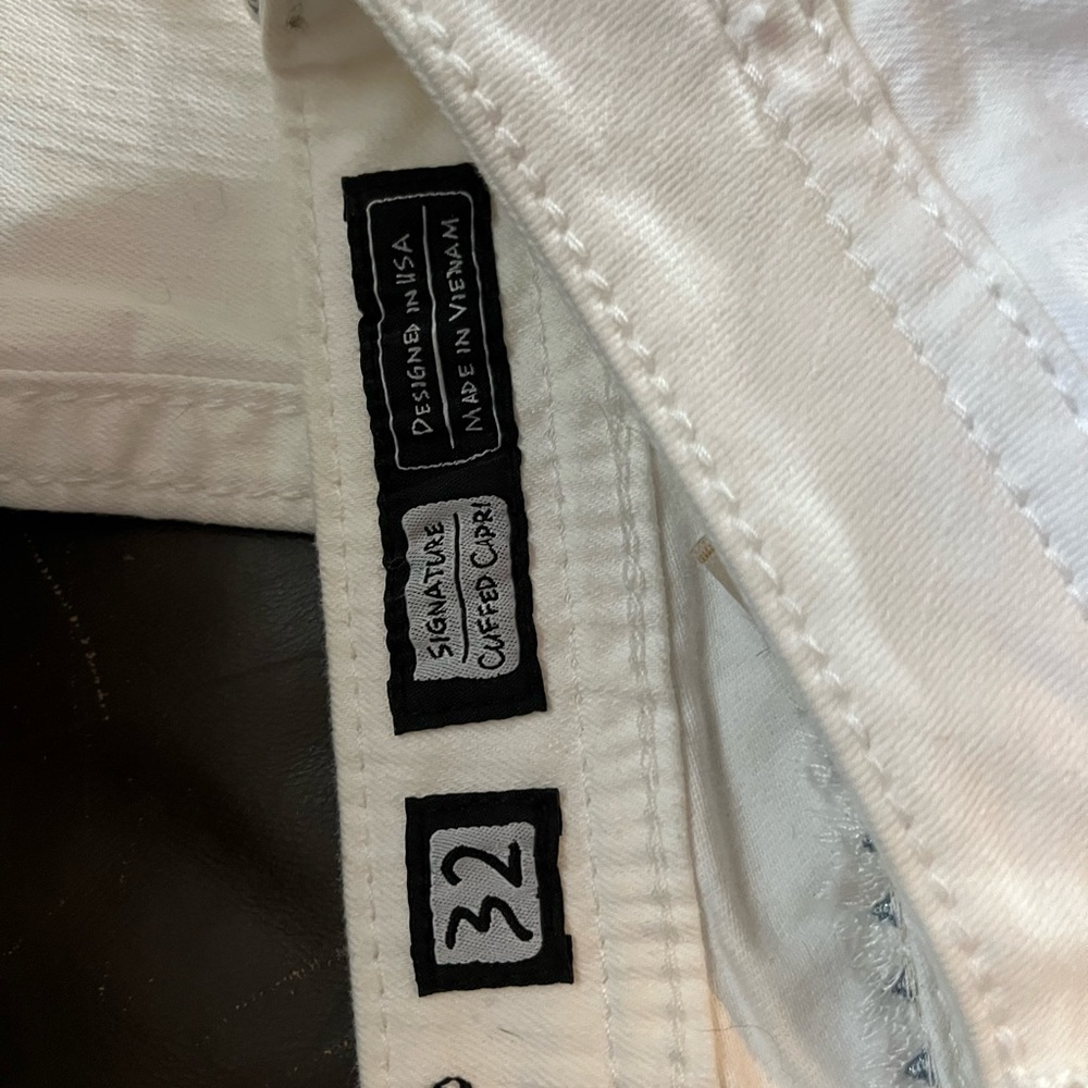 White Cuffed Capris